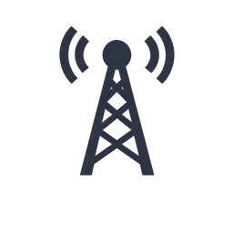 Radio tower icon for wireless coverage